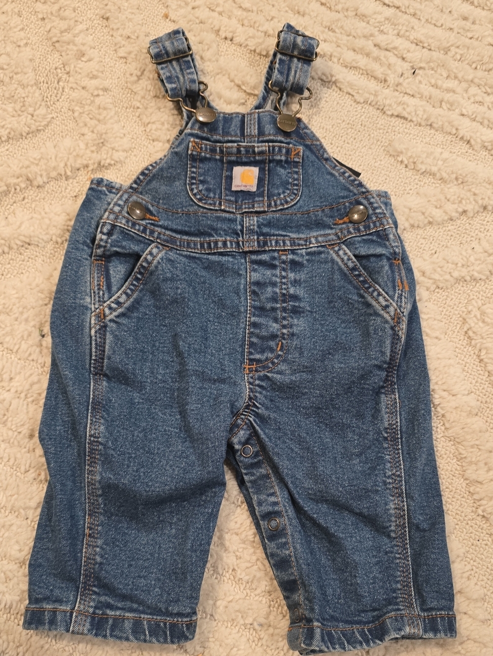 Carhartt Blue Denim Relaxed Kids' Jeans Overalls